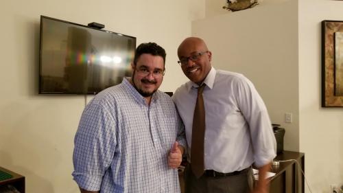 Producer Marcos Robert Duran and Rodrick Walters after filming