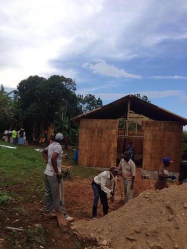 Workers at church planting site in Manchester, Jamaica