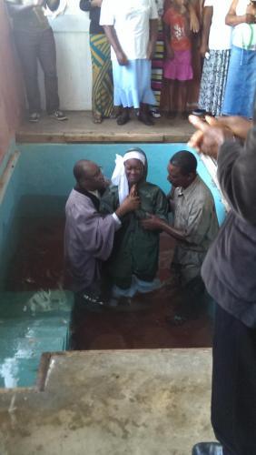 Baptism of new converts at Annual Convention